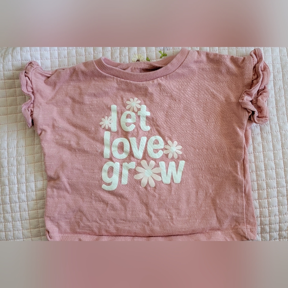 Carter's Pink Ruffle Sleeve Kids Shirt Size 6m